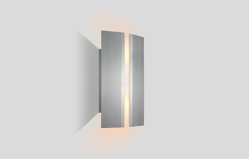 Rima Outdoor LED Sconce by Cerno - Marine Grade Brushed Stainless Steel Shade.