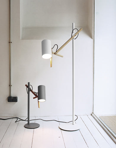 Scantling P Floor Lamp by Marset, showing front view of the lamp.