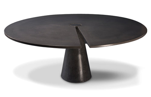 James De Wulf Split Locking Round Dining Table by De Wulf - Dark Grey Concrete.