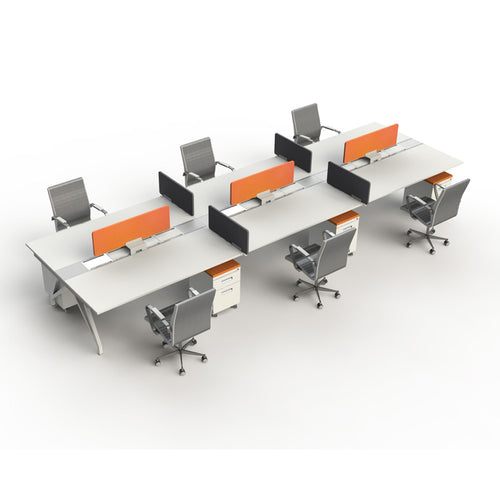 Eyhov Rail Double Desk by Scale1:1, showing eyhov rail double desk with chairs.