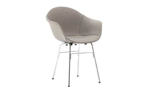TA Upholstered Armchair by Toou - Er Chrome Base, Grey Shell Seat.
