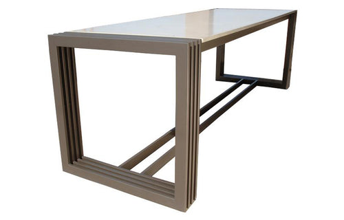 James De Wulf Tall Engagement Dining Table by De Wulf - Concrete and Powder Coated Steel.
