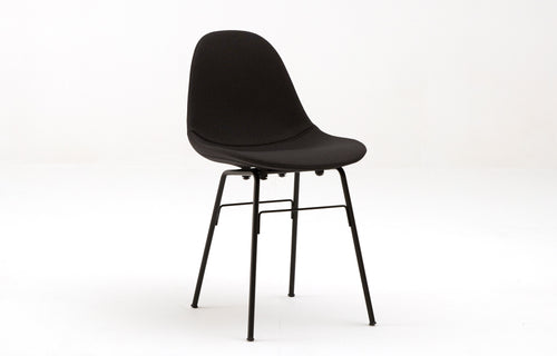 TA Upholstered Side Chair Er by Toou - Black Base, Black Shell Seat.