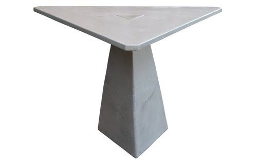 James De Wulf Triangular Locking Dining Table by De Wulf - Natural Tone Concrete.