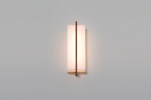 Via Sconce by Cerno, showing front view of via sconce in live shot.
