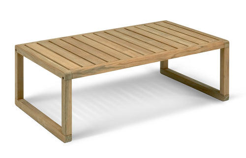 Virkelyst Outdoor High Table by Skagerak, showing right angle view of virkelyst outdoor high table.