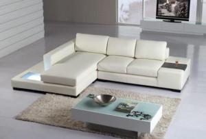 White Leather Sectionals Add A Distinctly Modern Look to Your Room