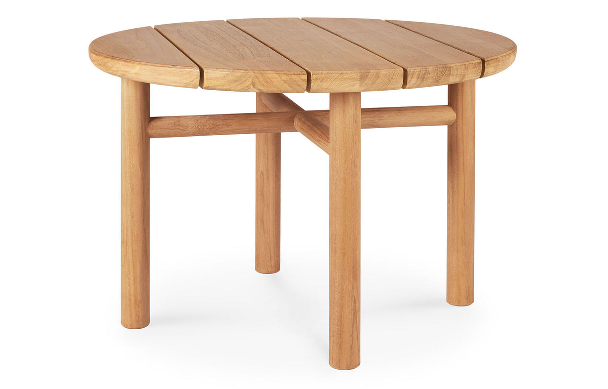 Quatro Outdoor Coffee Table by Ethnicrat - 27" Dia., Teak.