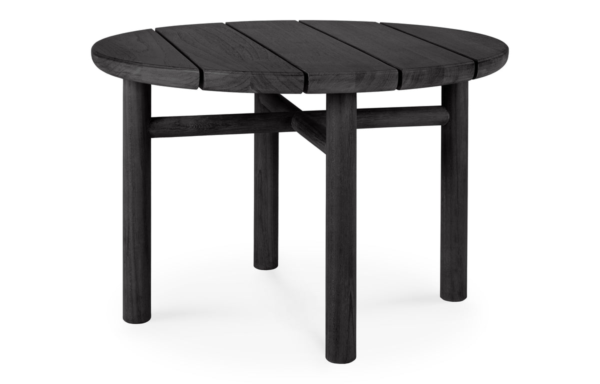 Quatro Outdoor Coffee Table by Ethnicrat - 27" Dia., Teak Black.