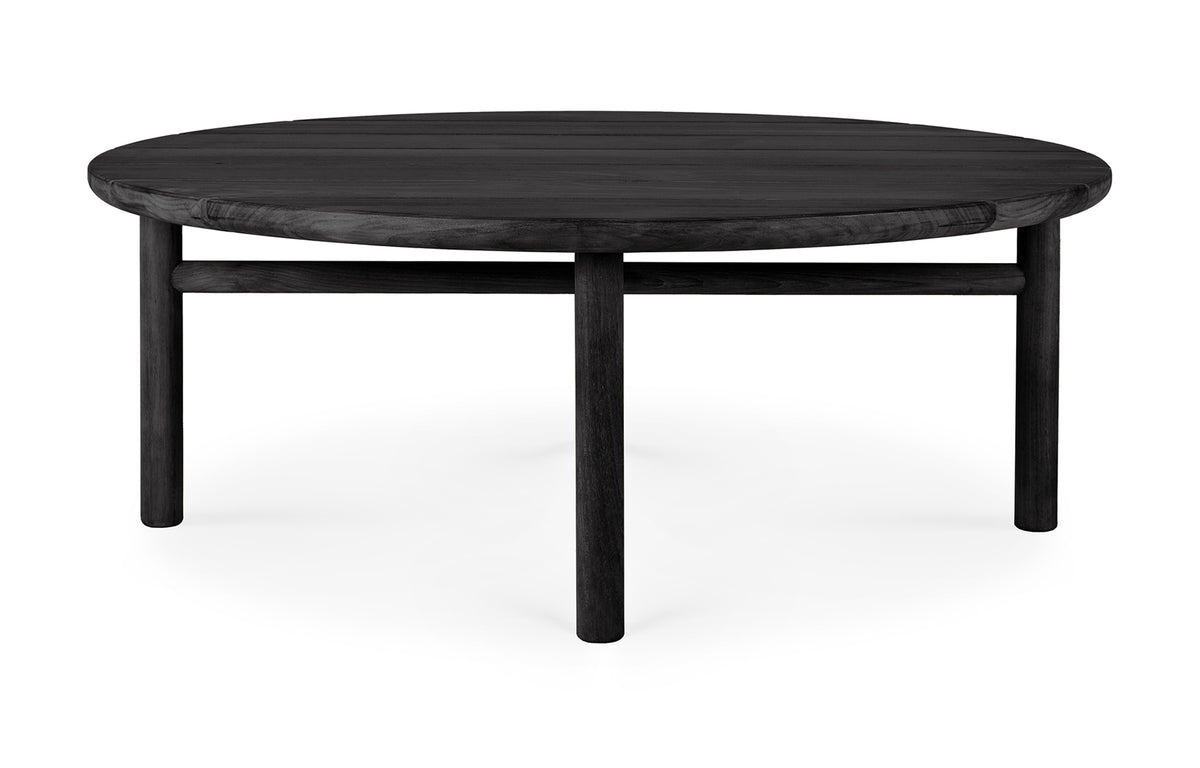 Quatro Outdoor Coffee Table by Ethnicrat - 37.5" Dia., Teak Black.