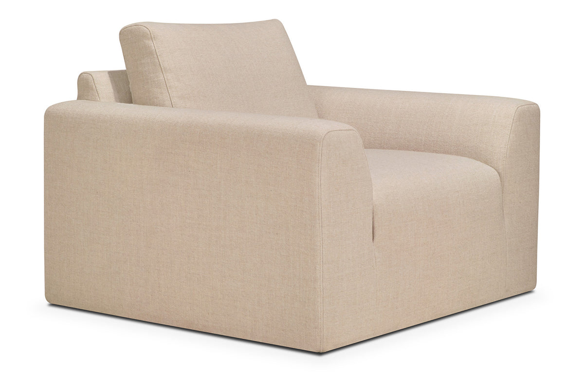 Ease Lounge Chair by Ethnicraft, showing angle view of ease lounge chair.