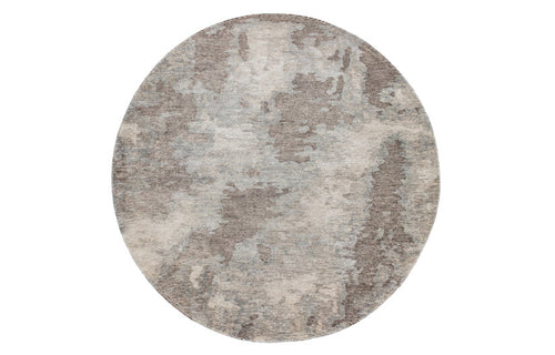 Erode 238.001.600 Round Hand Tufted Rug by Ligne Pure, showing front view of erode 238.001.600 round hand tufted rug.