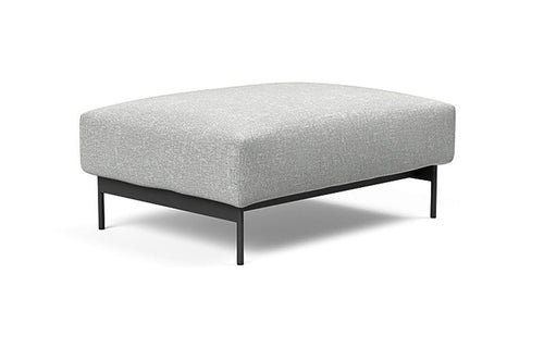 Malloy Black Steel Ottoman by Innovation - 590 Micro Check Grey (stocked).