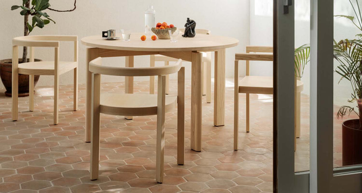 After Dining Table by Fritz Hansen, showing after dining table in live shot.