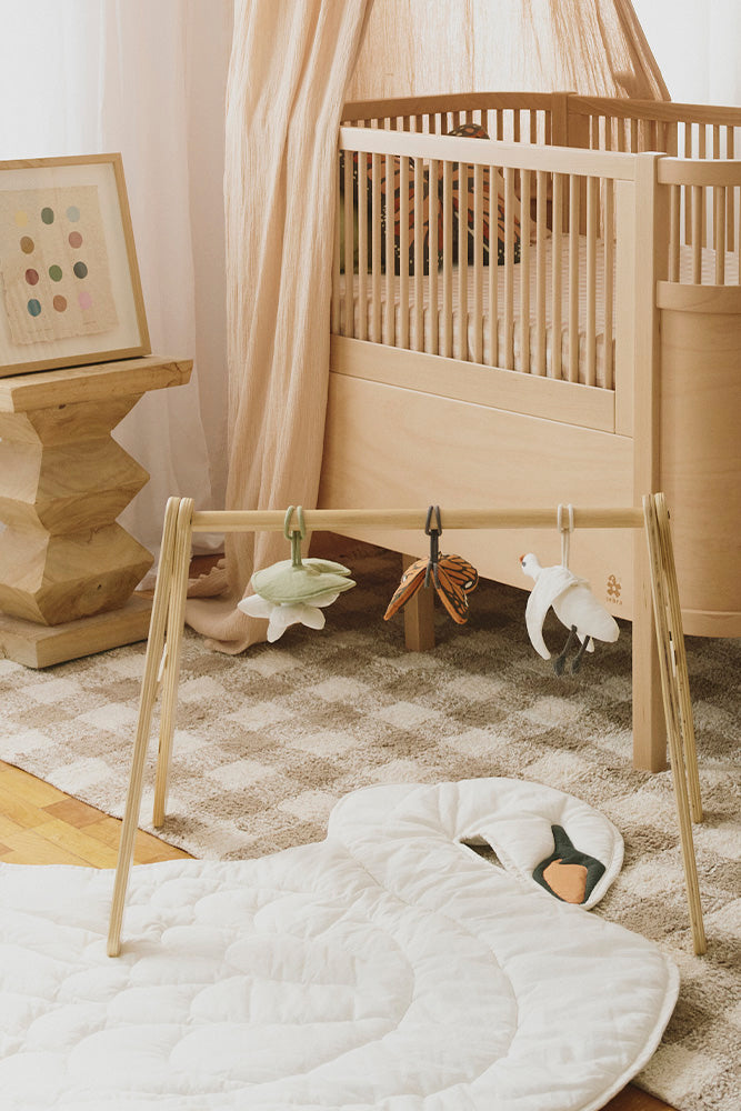 Baby Gym Swan & Set of 3 rattle toy hangers - Swan by Lorena Canals