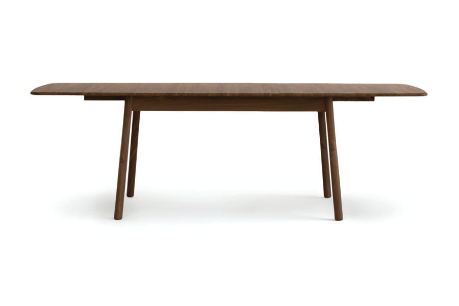 Baton Four Leg Extension Table by Copeland Furniture, showing front view of baton four leg extension table.