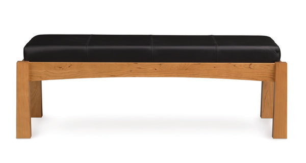 Berkeley Upholstery Bench by Copeland Furniture, showing front view of berkeley upholstery bench.