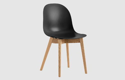 Academy Chair by Connubia - Bleached Beech Wood, Seat Matt Black.