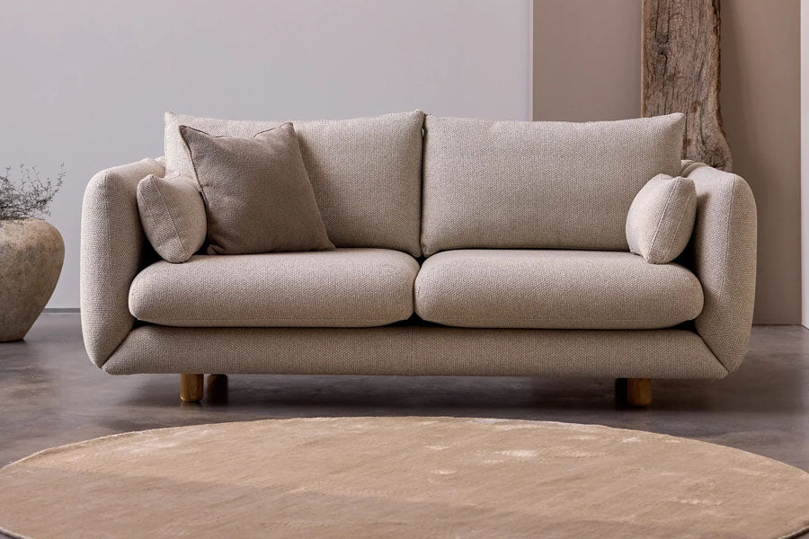 Bloom Sofa by Cane-Line, showing bloom sofa in live shot.