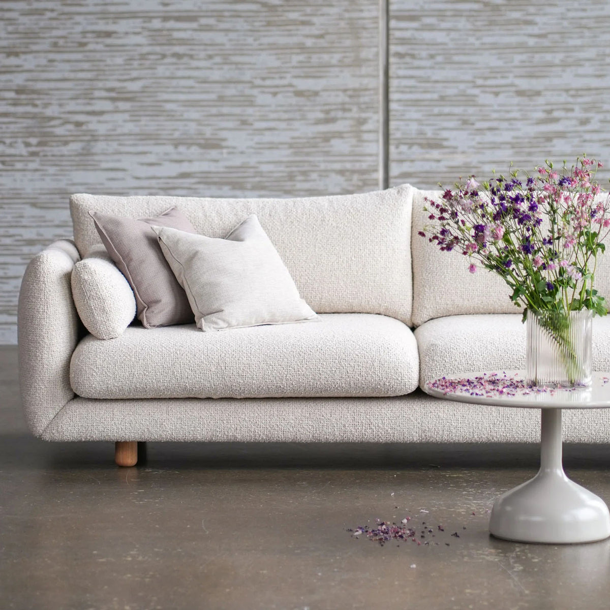 Bloom Sofa by Cane-Line, showing bloom sofa in live shot.