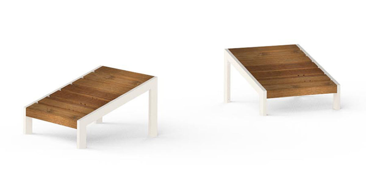 Bondi Adirondack Footrest by Mamagreen, showing front view of bondi adirondack footrest.