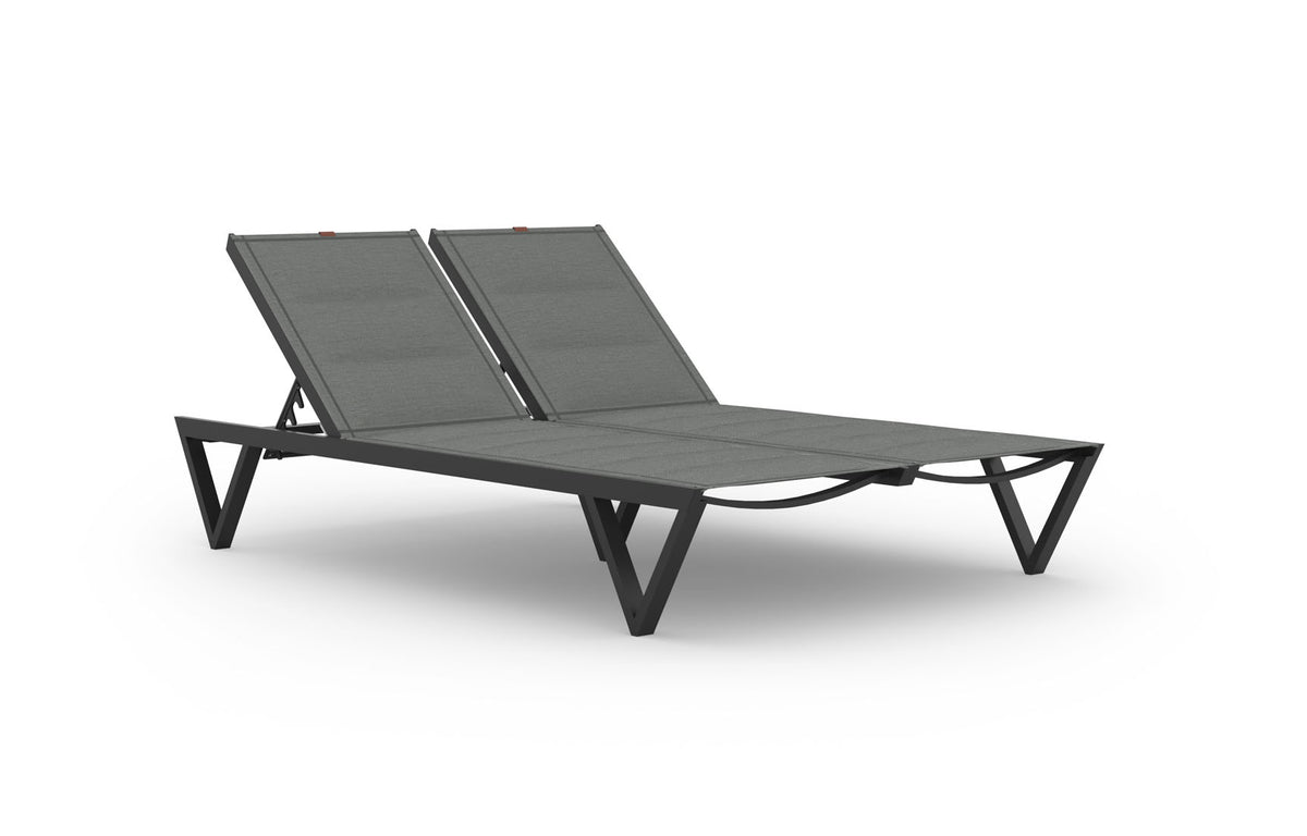 Bondi Sunbed Double (Padded Sling) by Mamagreen - Ultra Durable Aluminum Iron Black.