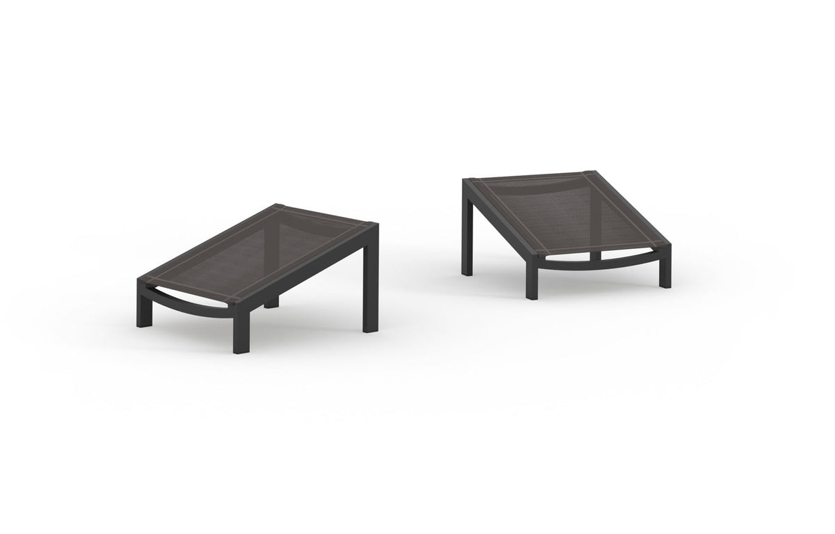 Bondi Tall Adirondack Footrest (Full Sling) by Mamagreen - Grade K, Ultra Durable Aluminum Iron Black.