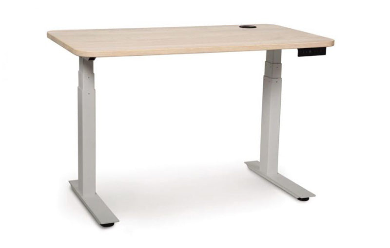 Invigo Sit-Stand Rectangle Desks by Copeland Furniture - Bright Oak.