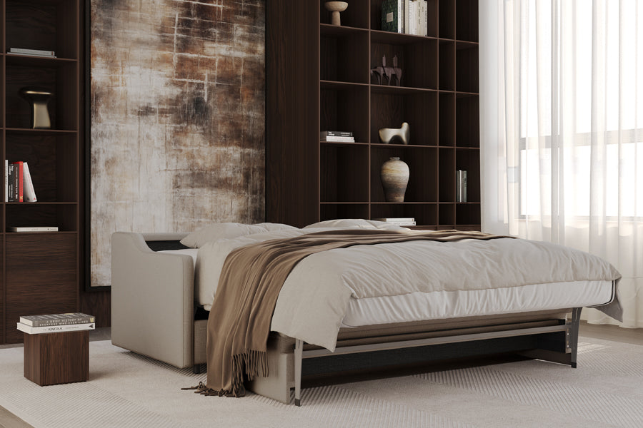 Carnell Sofa Bed With Slope Arms by Innovation, showing carnell sofa bed with slope arms in live shot.