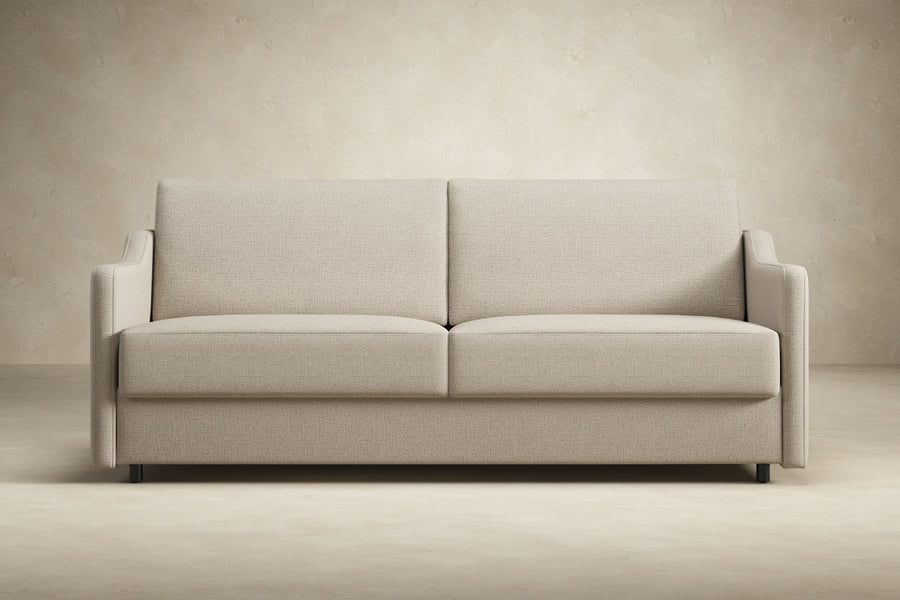 Carnell Sofa Bed With Slope Arms by Innovation, showing front view of carnell sofa bed with slope arms.