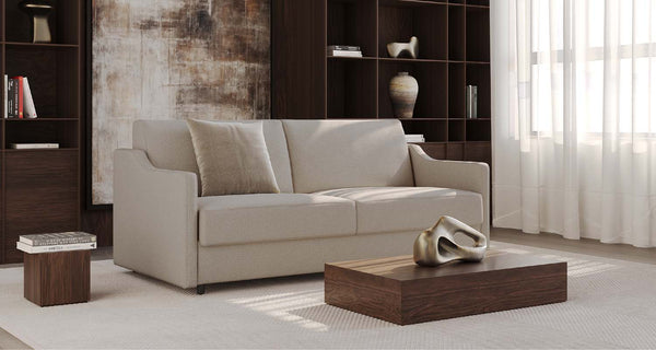 Carnell Sofa Bed With Slope Arms by Innovation, showing carnell sofa bed with slope arms in live shot.