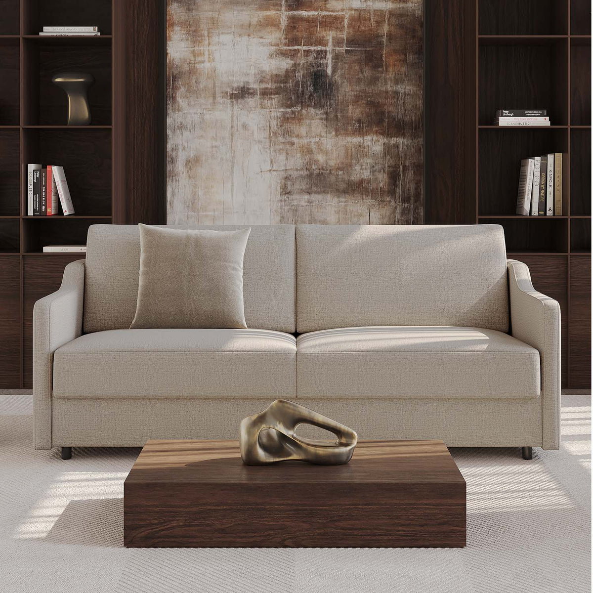 Carnell Sofa Bed With Slope Arms by Innovation, showing carnell sofa bed with slope arms in live shot.