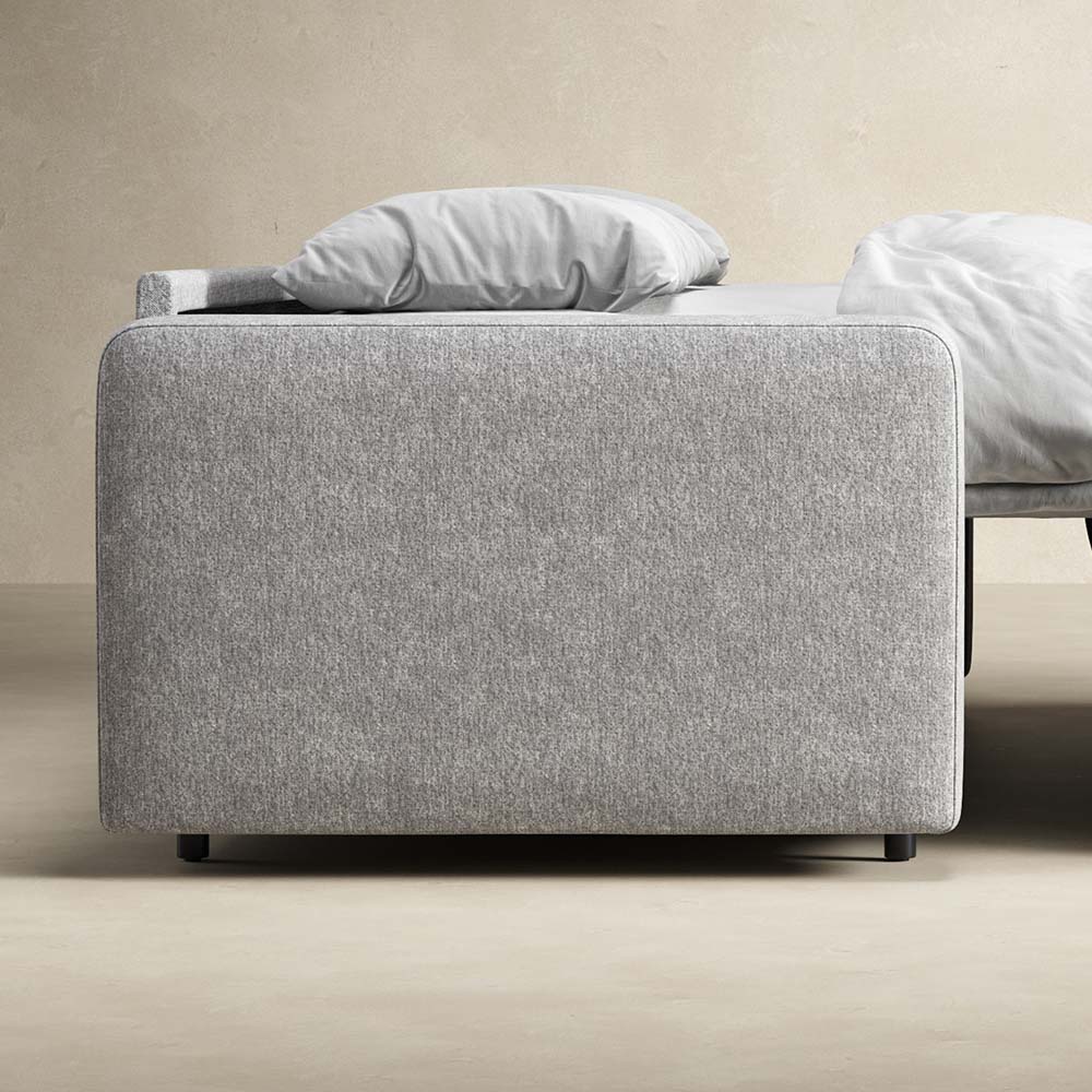 Carnell Sofa Bed With Standard Arms by Innovation, showing side view of carnell sofa bed with standard arms.