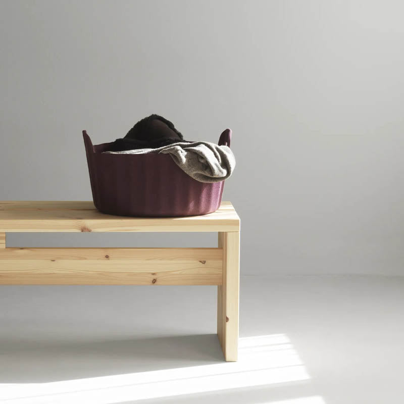 Colu Basket by Normann Copenhagen, showing colu basket in live shot.