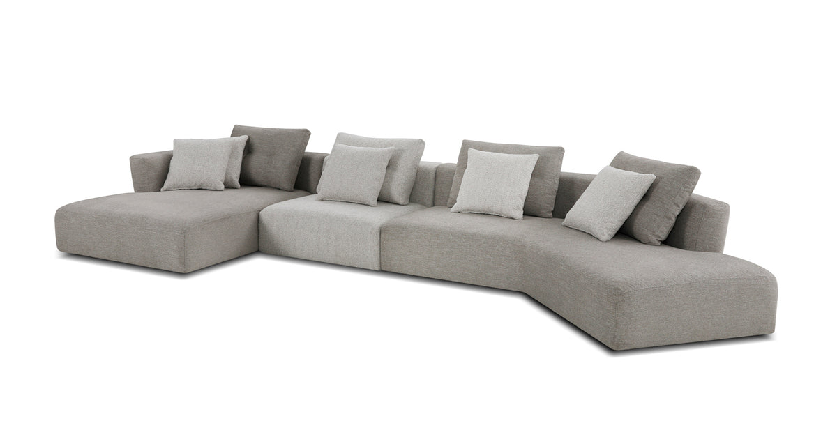 Como Sectional Sofa by Mobital, showing angle view of como sectional sofa.