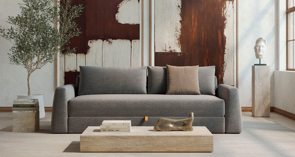 Cone Sofa Bed by Innovation, showing cone sofa bed in live shot.