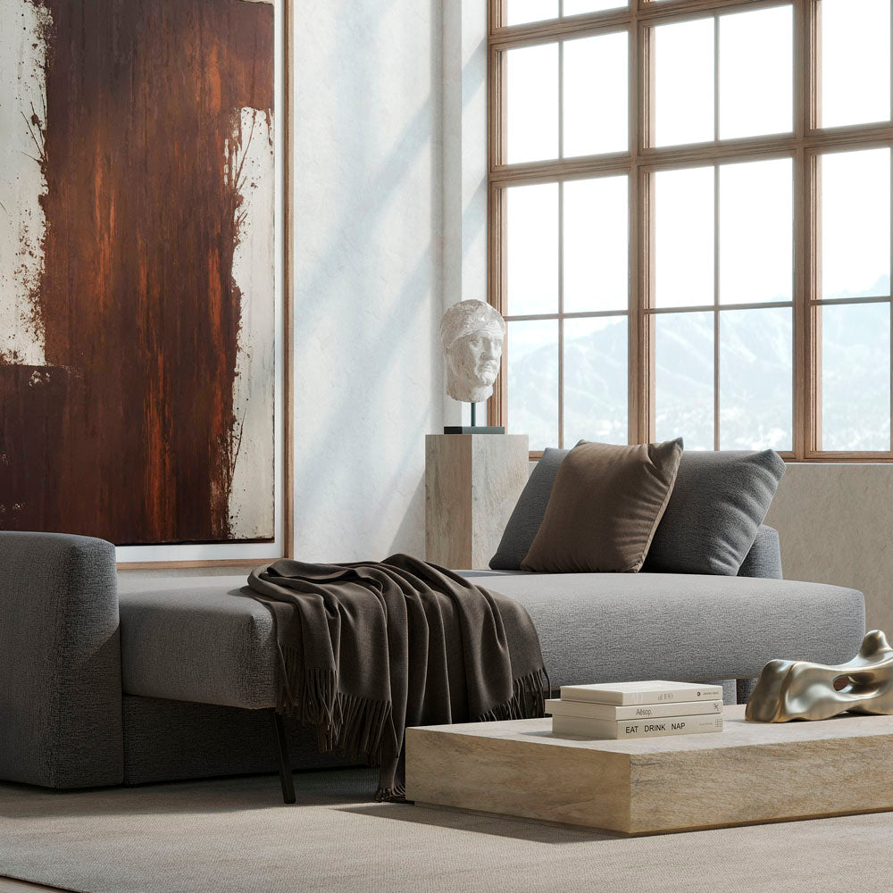 Cone Sofa Bed by Innovation, showing cone sofa bed in live shot.