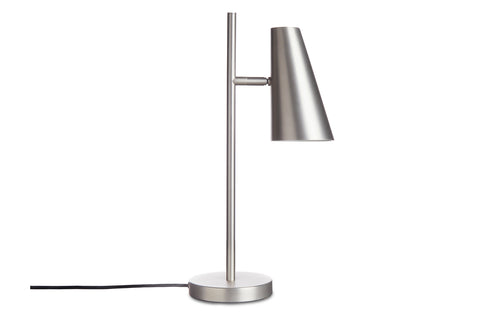 Cono Table Lamp by Woud - Satin Plated Metal.
