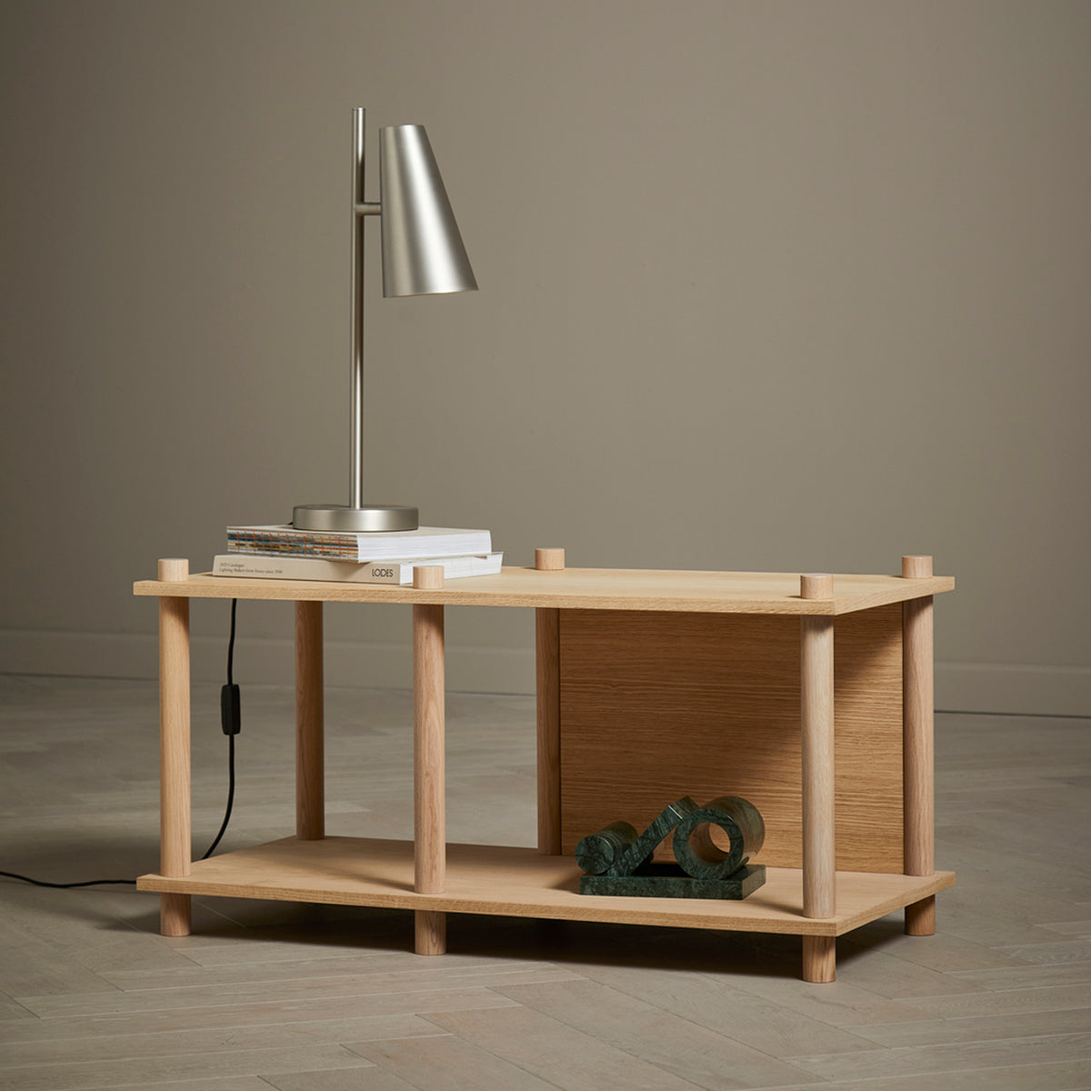 Cono Table Lamp by Woud, showing cono table lamp in live shot.