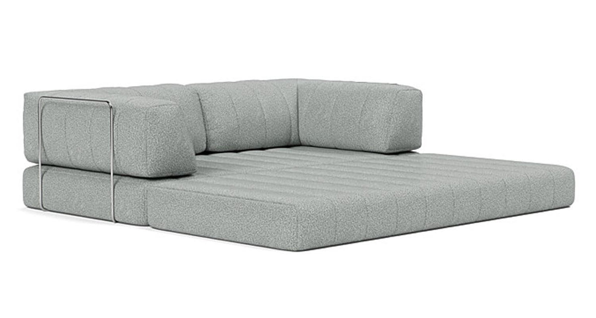 Cozypad Sleeper Sofa With Arms by Innovation, showing open view of cozypad sleeper sofa with arms.