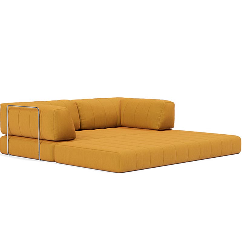 Cozypad Sleeper Sofa With Arms by Innovation, showing open view of cozypad sleeper sofa with arms.