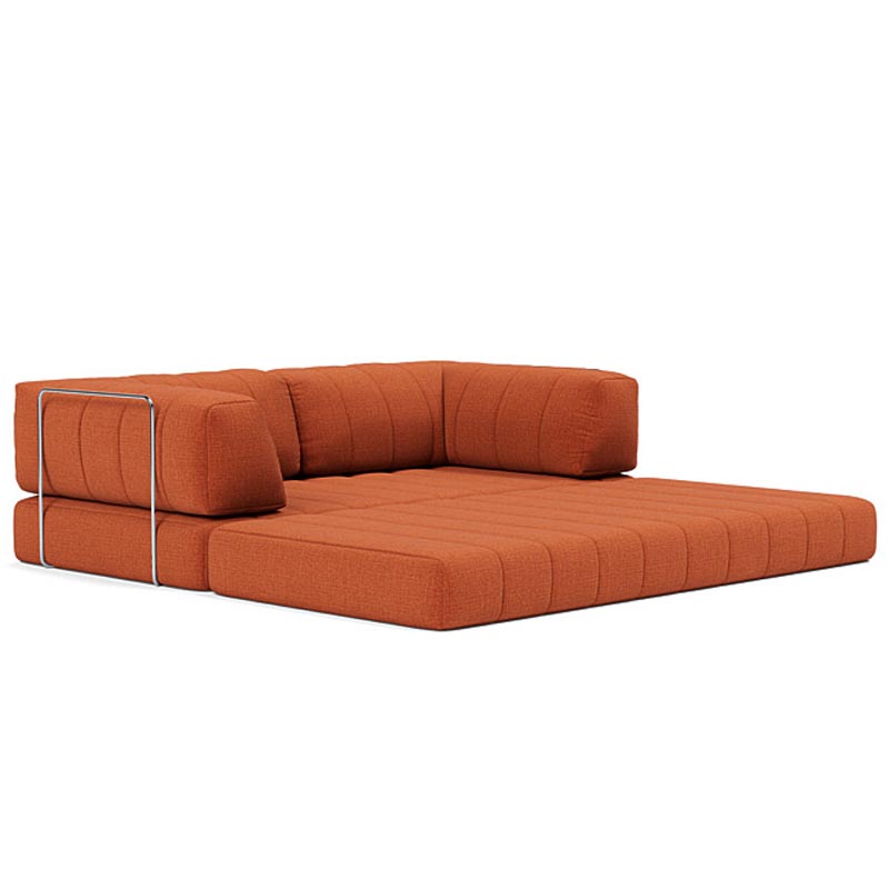 Cozypad Sleeper Sofa With Arms by Innovation, showing open view of cozypad sleeper sofa with arms.