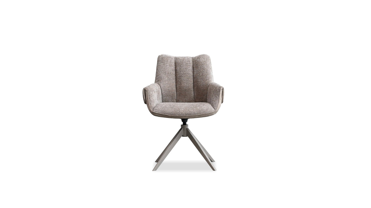 Espara Dining Chair in Avena Oat Alcantara/ Alpaca Chenille