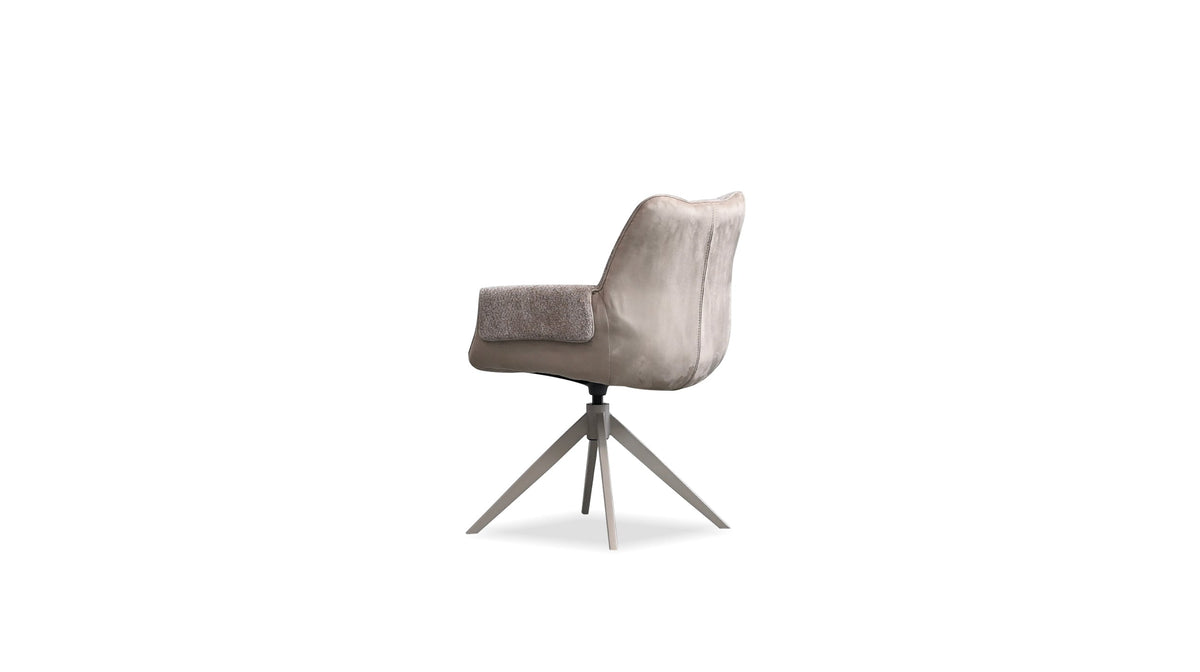 Espara Dining Chair in Avena Oat Alcantara/ Alpaca Chenille