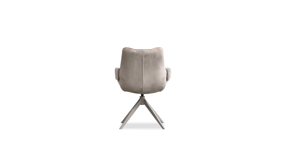Espara Dining Chair in Avena Oat Alcantara/ Alpaca Chenille