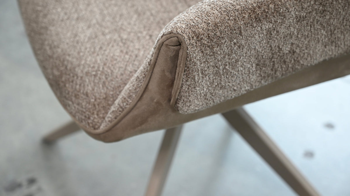 Espara Dining Chair in Avena Oat Alcantara/ Alpaca Chenille