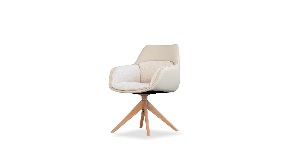 Jules Dining Chair Swivel 360 Light Cream