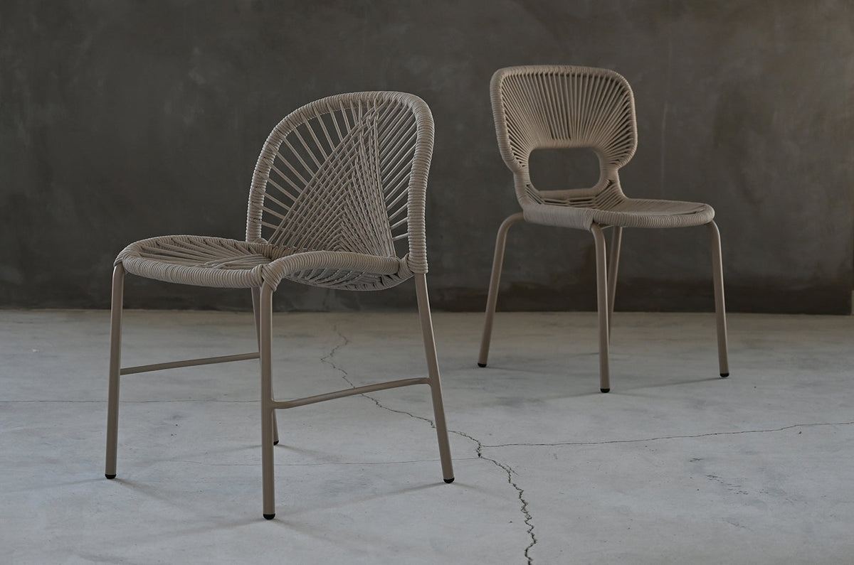 Kamari Indoor/Outdoor Dining Chair Stackable in Taupe