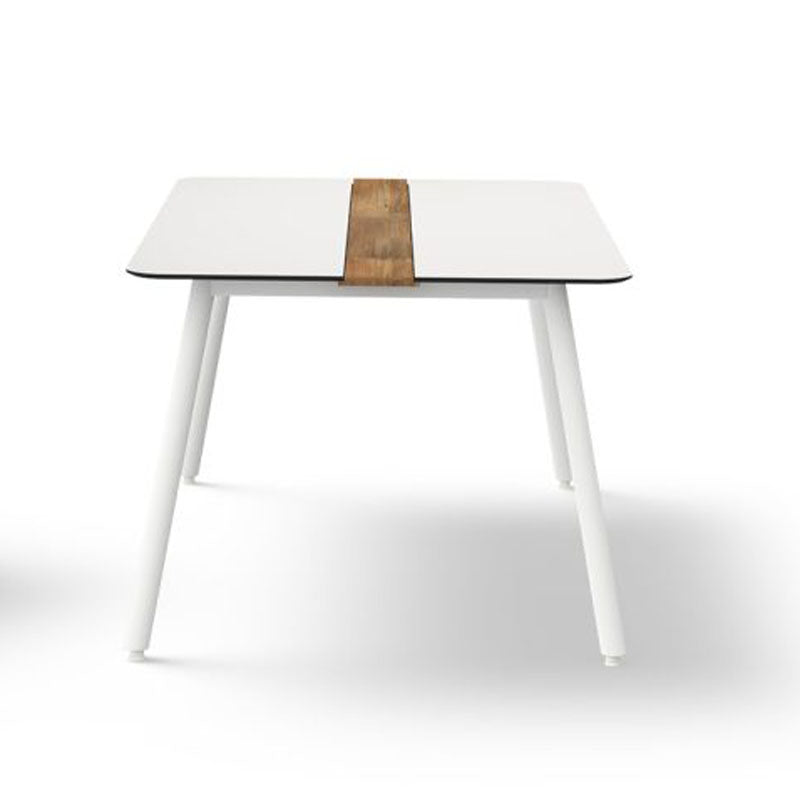 Daisy 63" Rectangular Dining Table Alu Legs by Mamagreen, showing front view of daisy 63" rectangular dining table alu legs.
