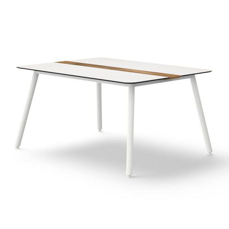 Daisy 63" Rectangular Dining Table Alu Legs by Mamagreen, showing angle view of daisy 63" rectangular dining table alu legs.
